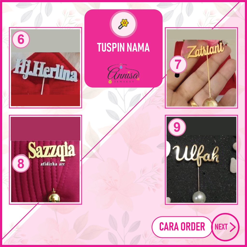 Tuspin Nama Bross Hijab Bola Mutiara - Gold Lapis Emas 24k Asli | Monel Asli Termurah Best seller