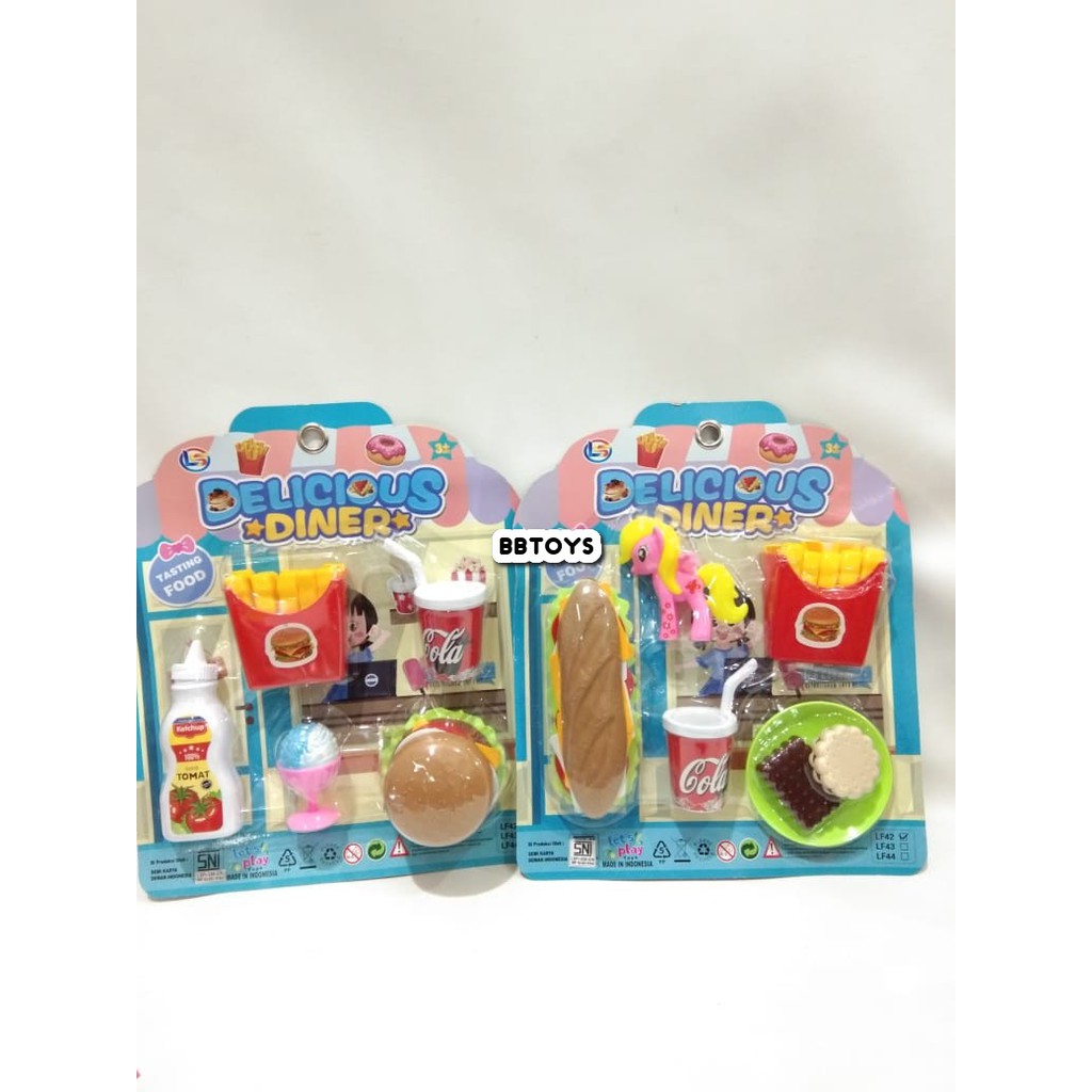 Mainan Anak Burger Set - Mainan Hot dog Set - mainan fastfood -LF47