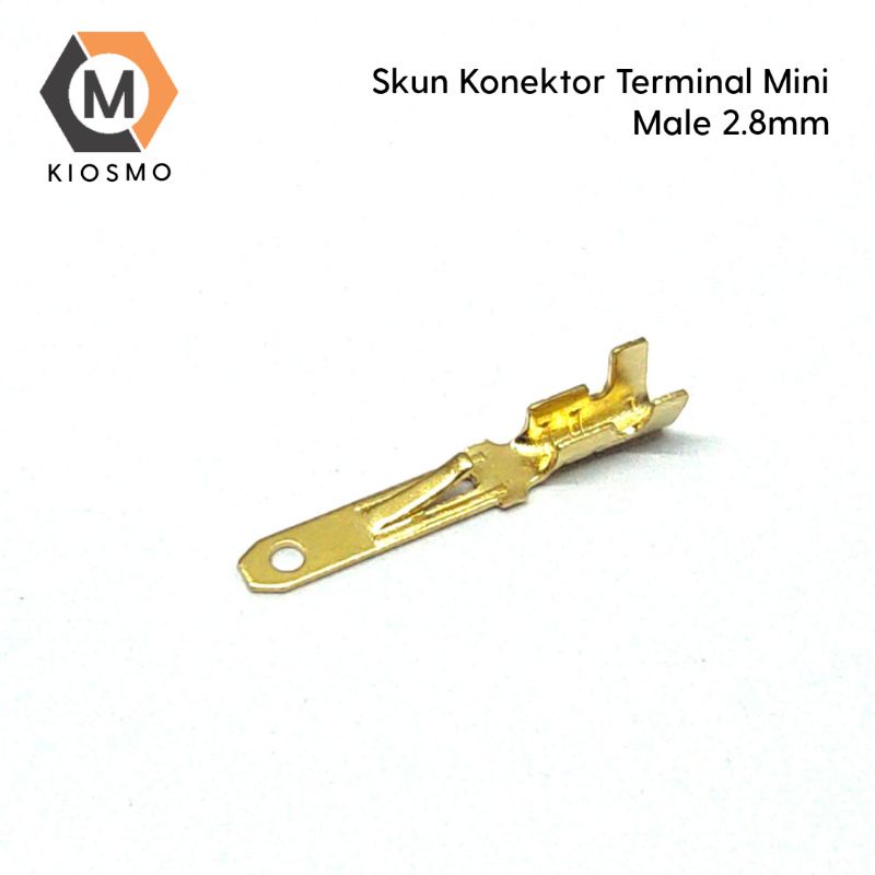 5pcs Konektor Terminal Kabel / Skun Gepeng Cowok Mini/ Skun Male 2.8mm