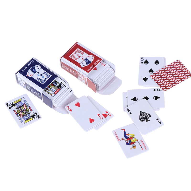 (Happy) Miniatur Kartu Poker Bahan Kertas Untuk Aksesoris Rumah Boneka 1: 12