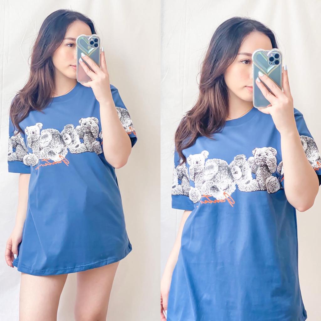 Kaos Oversized Wanita Motif Terbaru Kaos Oblong Wanita Lengan Pendek Bahan Cotton Combed 30s