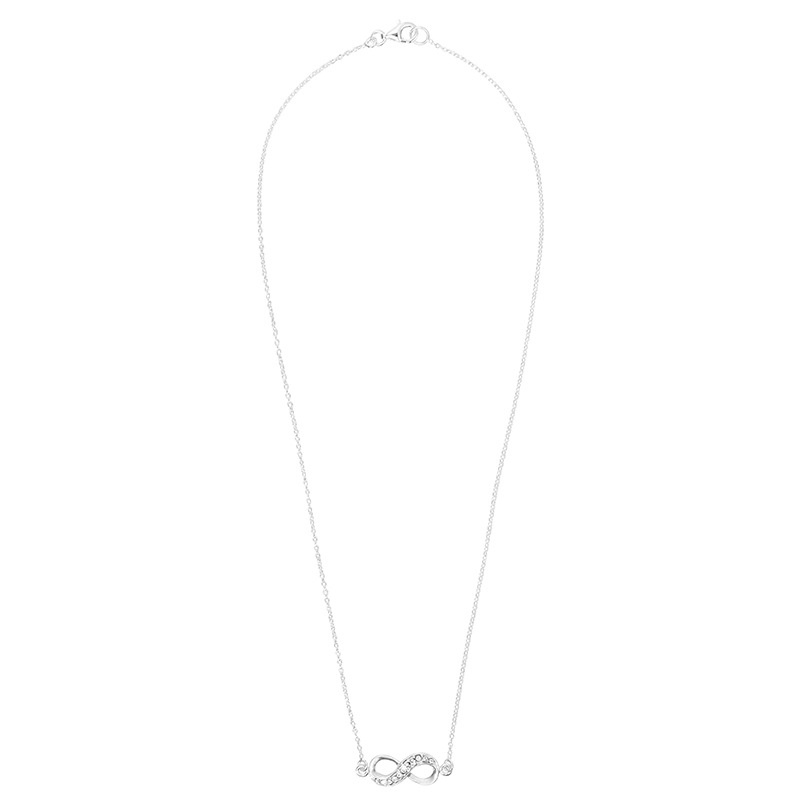Kalung Silver Infiniti Permata Kristal Angka 8 Fashion Korea Dalika