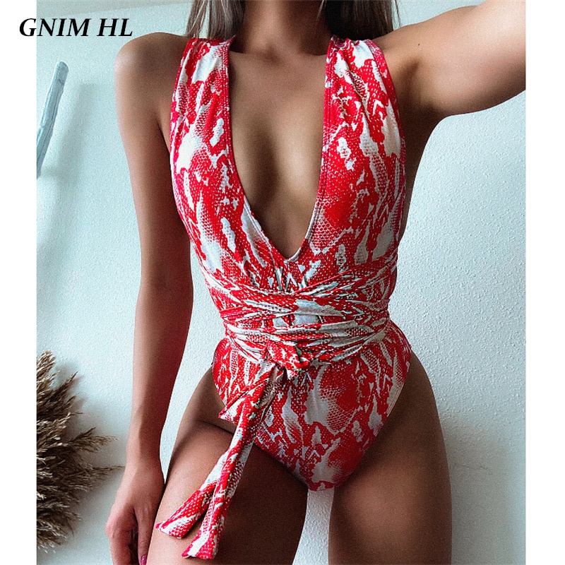 Jual Preorder Pakaian Renang Wanita Satu Potong Gnim Bikini Kerah V Dalam Mujer 2020 Baju Renang 4455