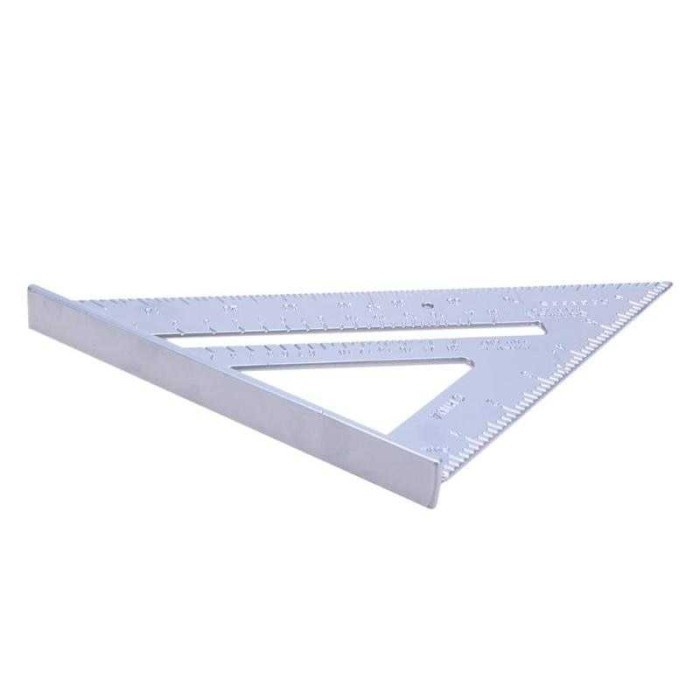 Penggaris Siku Mistar Triangle Ruler Aluminium - Gray