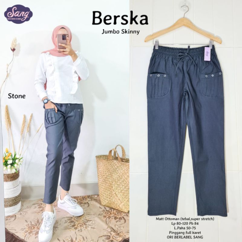 CELANA BAGGY PANTS TWILLBERSKA JUMBO SKINNY BY SANG LABEL - CELANA JUMBO WANITA - CELANA PANJANG