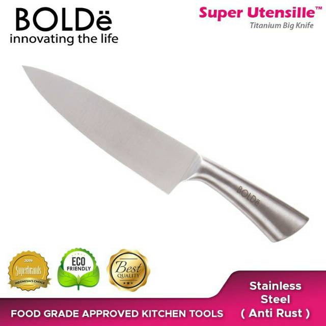 Bolde pisau titanium stainless steel - super tajam - tanpa sambungan gagang