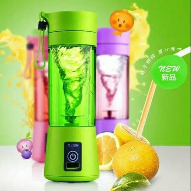 (DUS BUBBLE 6 pisau) Blender Juicer Portable Rechargeable USB / Shake n Go