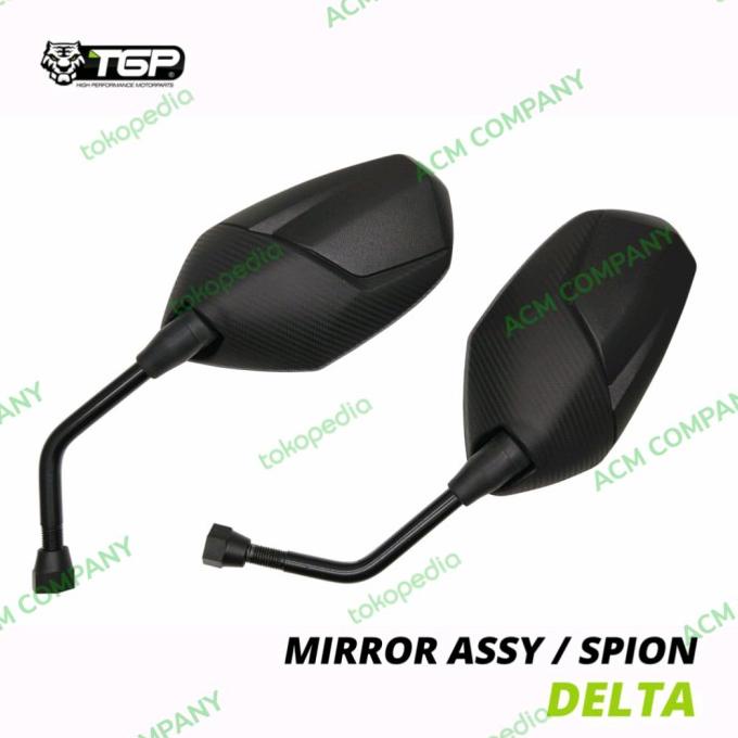 Spion Delta Tgp Kaca Cembung Karbon Short Pendek Honda & Yamaha