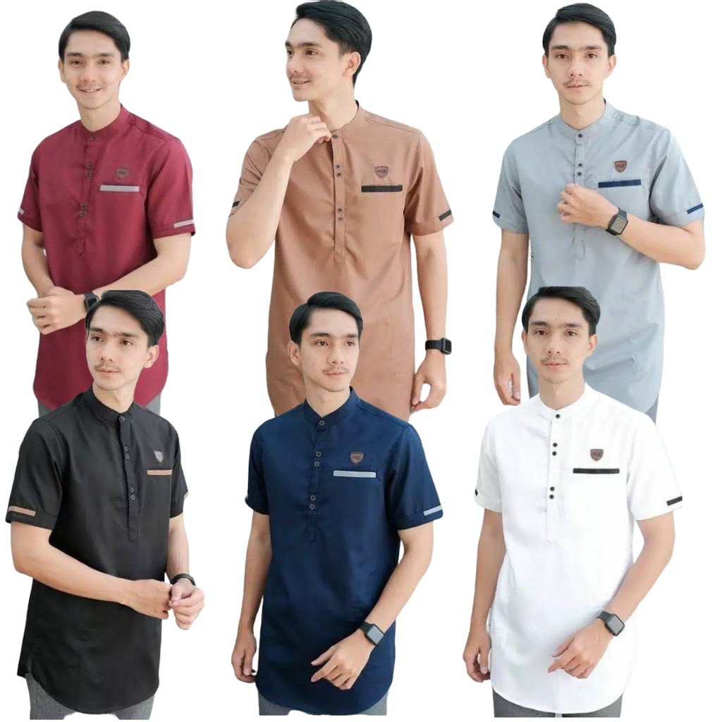 Baju Koko Kurta Dewasa Lengan Pendek Bahan Toyobo Tebal Dan Adem M L XL XXL XXXL