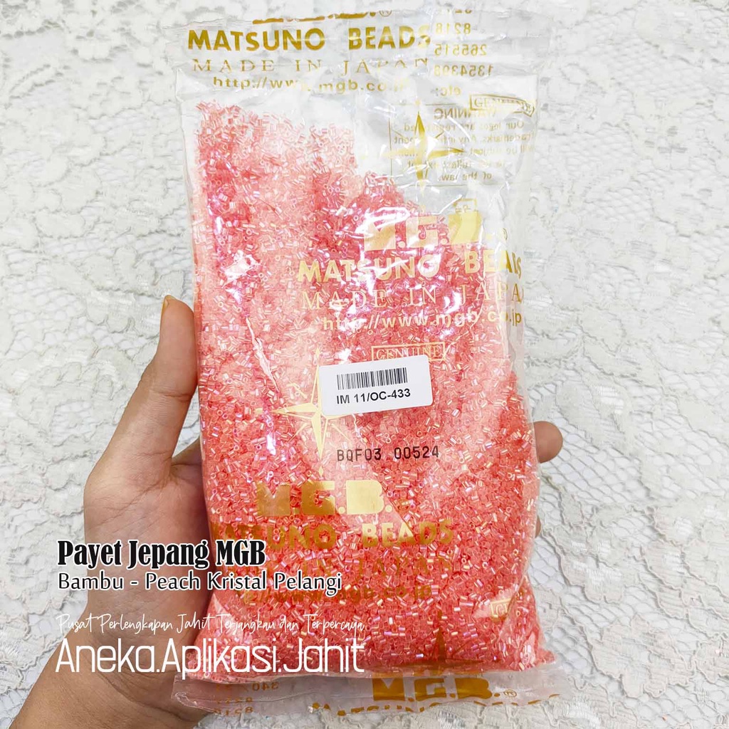 50 GRAM PAYET JEPANG MGB BAMBU PASIR 433 PEACH KRISTAL PELANGI