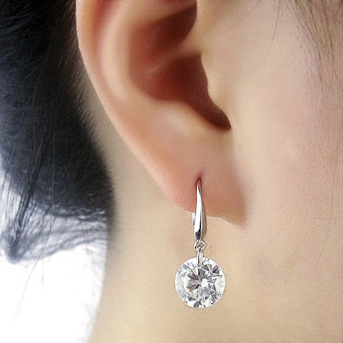 925 Perak Liontin Anting-Anting Perempuan Mutiara Cinta Gaya Korea Anting-Anting Ornamen