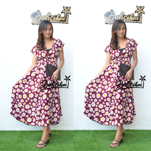 Balicihui Dress Moza Lengan Dress Busui Dress Menyusui Dress Kasual Elegan Nyaman Dipakai