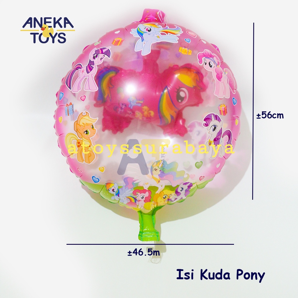 BULAT ISI KUDA PONY (BALON GAS/FOIL/TERBANG/KARAKTER)