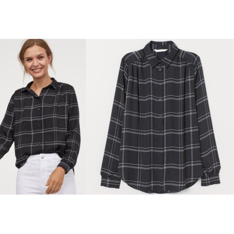 H&amp;M Kemeja Kerja Atasan Wanita | Kemeja Kantor | Kemeja Wanita Formal Original Branded