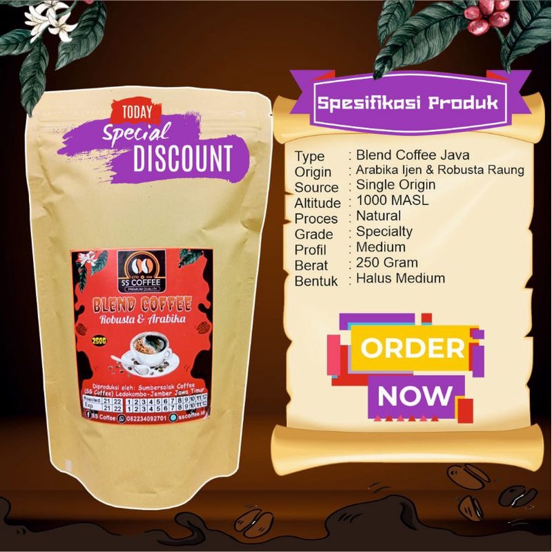 

Blend Coffee | Arabika & Robusta | 250 Gram | SS Coffee