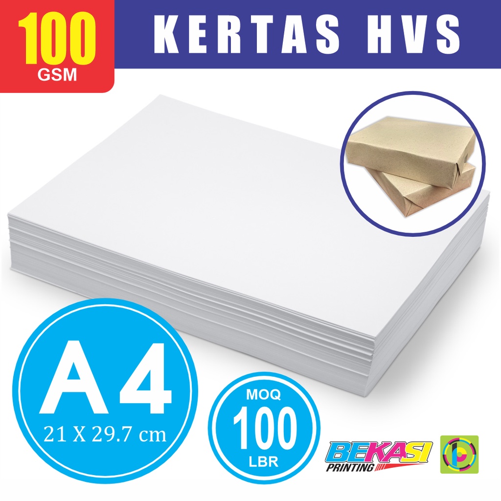 

Woodfree Paper Kertas HVS 100 Gram A4 A4 210 x 297 mm - Repack isi 100 Lembar
