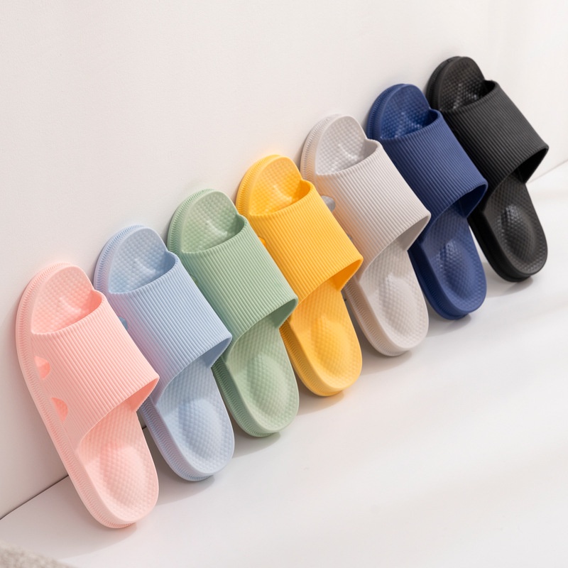 HC Sandal Slop Karet Polos Tebal 6494 Sendal Rumah Berkualitas Motif Salur Sendal EVA Empuk Sendal Karet Couple Garis Home Slipper Anti Slip Wanita Pria Gaya Korea Murah Import-4