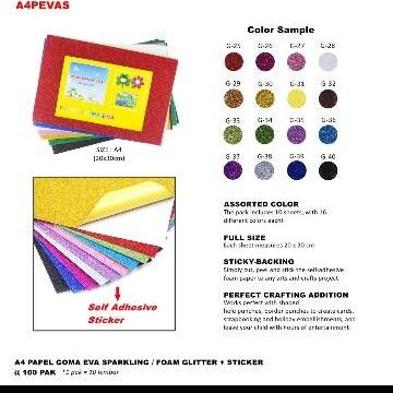 Sticker Foam Glitter atau Papel Goma A4 ST042-1