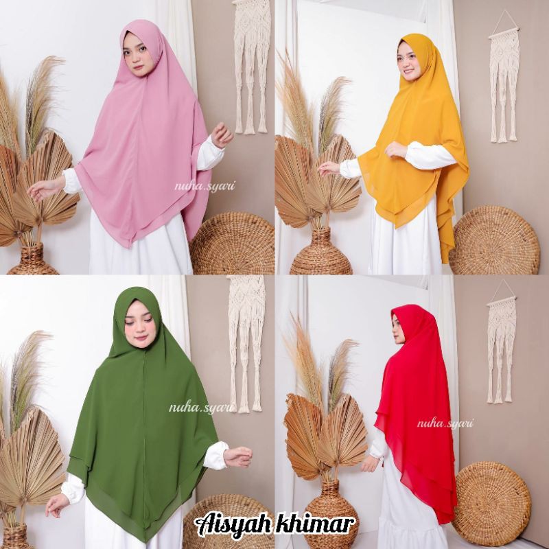 Aisyah Khimar❤ 2 layers ceruty babydoll ori Nuha syari❤