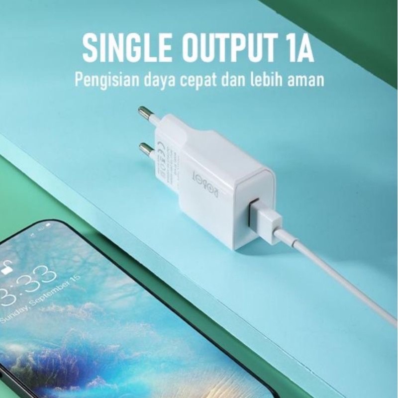 Robot Adaptor Charger RT-K10 Batok Kepala Charger USB Adapter 5V/1A - Garansi Original Resmi ( 1 Toples isi 15Pcs ) garansi resmi