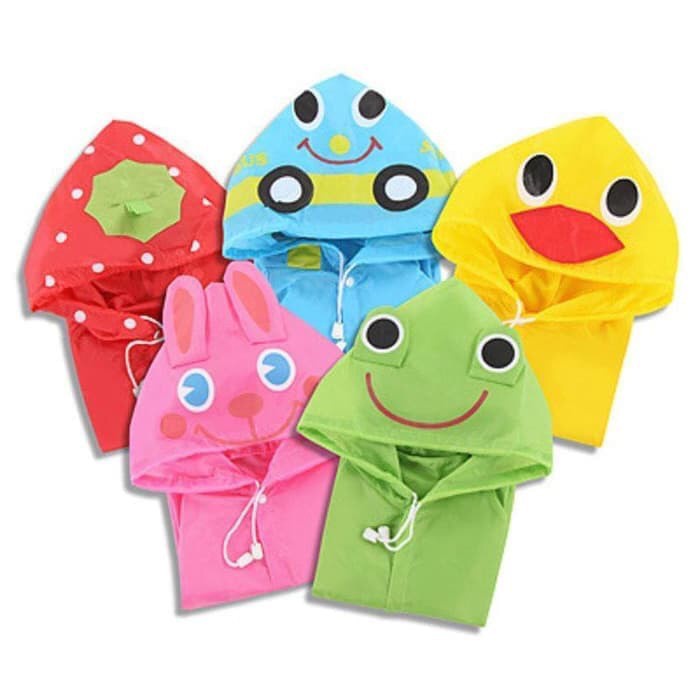 Jas Hujan Jas hujan anak mantel ponco animal lucu strawberry warna jaket terusan (L0U1) Jas Hujan Wa