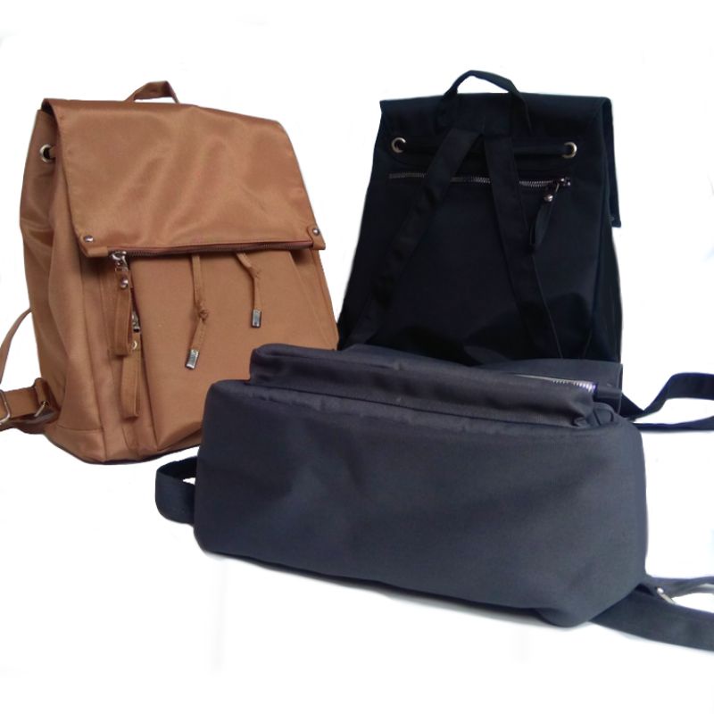 DISTRO  Klub New Arrival - Tas Ransel Canvas IAC Backpack Up to 10 inch - Tas Sekolah Tas Wanita Daypack