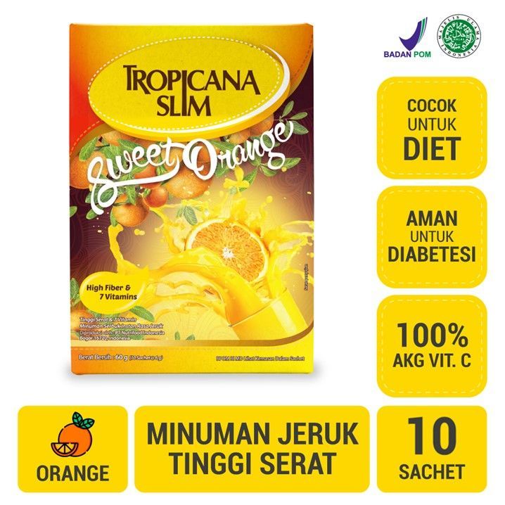 

Tropicana Slim Sweet Orange (Sugar Free) 10's - Minuman Jeruk Bantu Batasi Gula