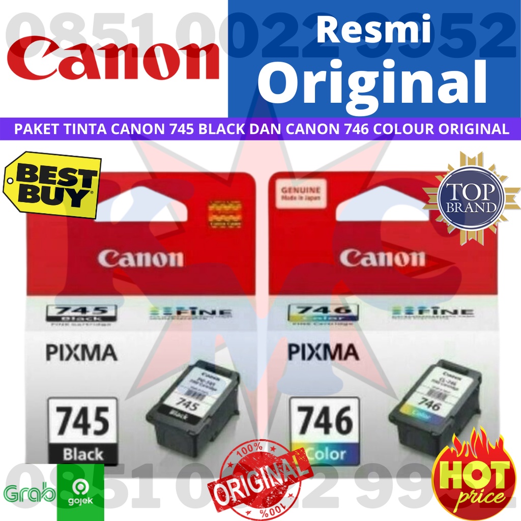 PAKET TINTA CANON 745 BLACK Dan CANON 746 COLOUR ORIGINAL