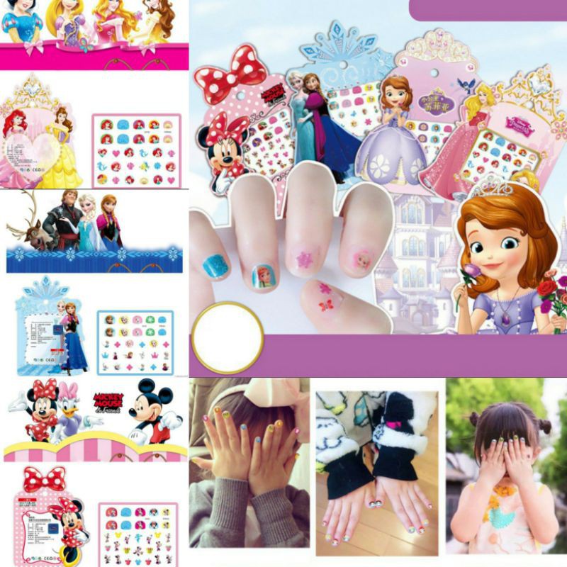 BRGUNIK Stiker Kuku Anak, Finger Nail Airt Anak, Sticker Kuku Karakter Lucu Anak R476