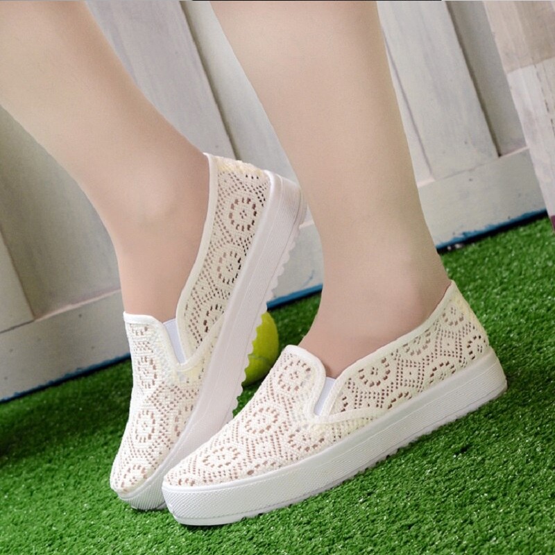 Sepatu Wanita Brokat Nylon Loafers Original Quality - 87