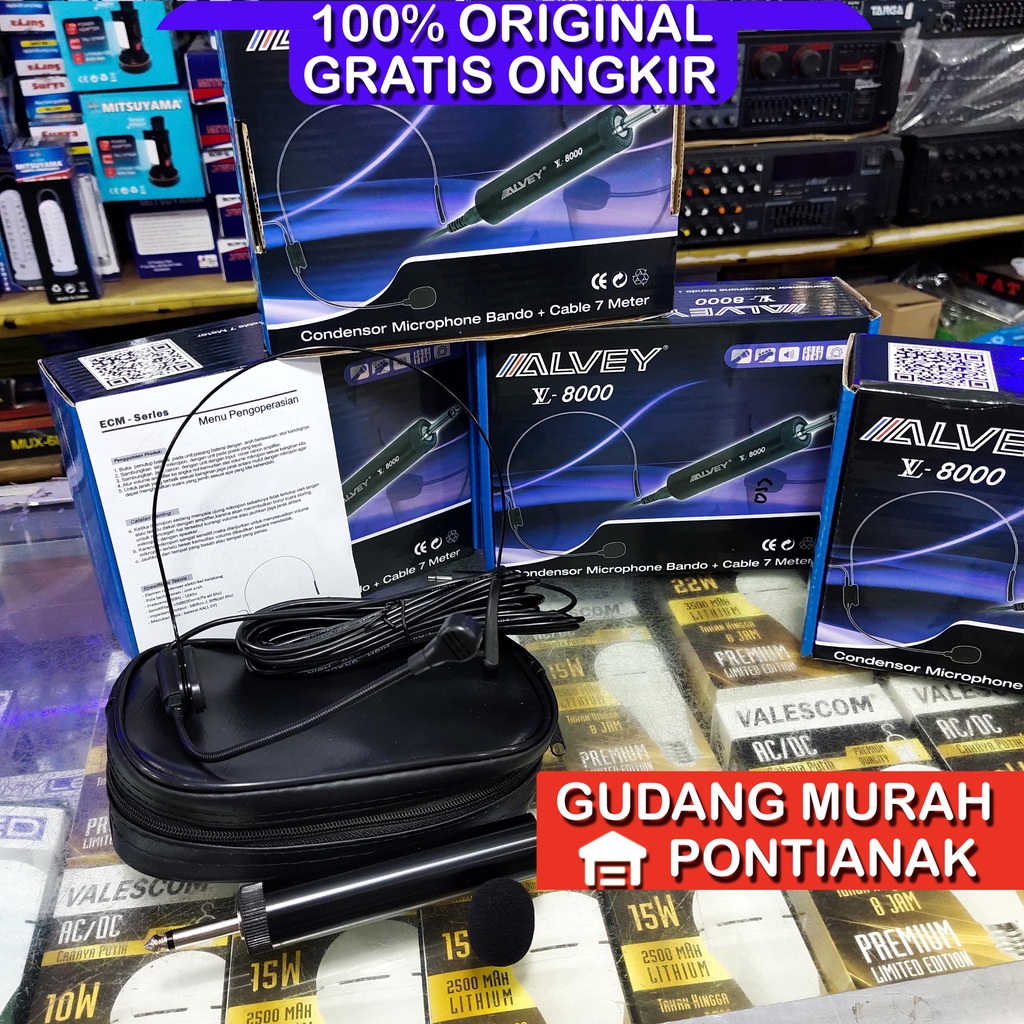 MIC BANDO HEADSET ORI Jepit ALVEY LV 8000