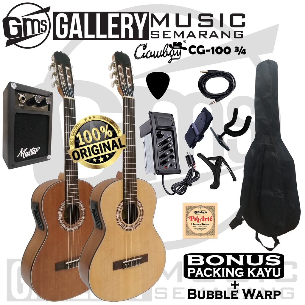 ORIGINAL!!! Gitar Klasik Elektrik Import Merk Cowboy Equalizer 7545r CG-100 ¾ NA CG 100 ¾ NS 3per4