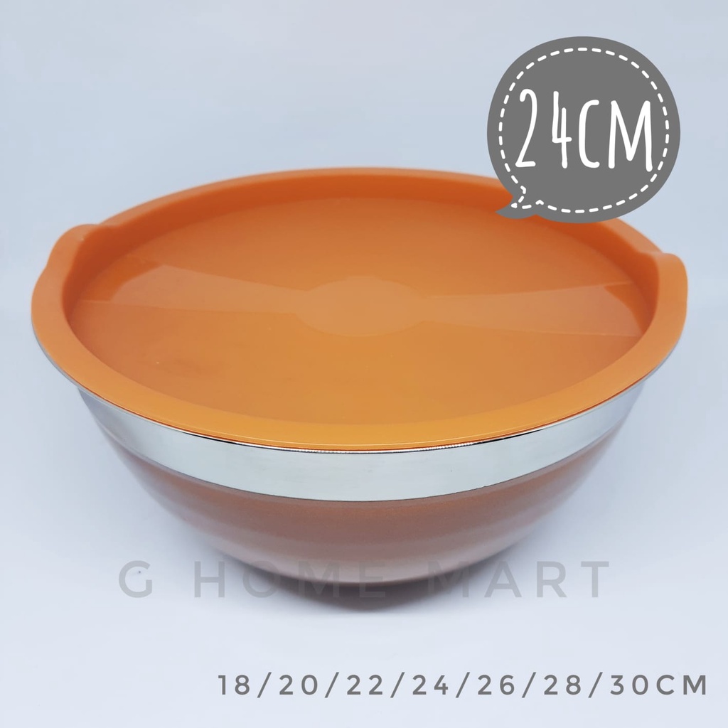 Mixing bowl dengan tutup 24cm orange