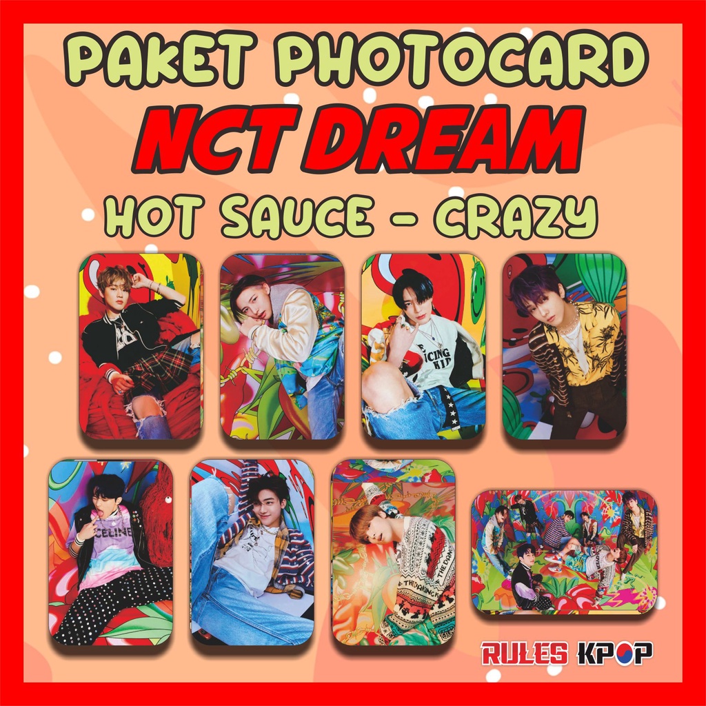 8 Lembar - (READY) PHOTOCARD NCT DREAM HOT SAUCE PC NCT DREAM HOT SAUCE BORING VERSI POLAROID NCT 20