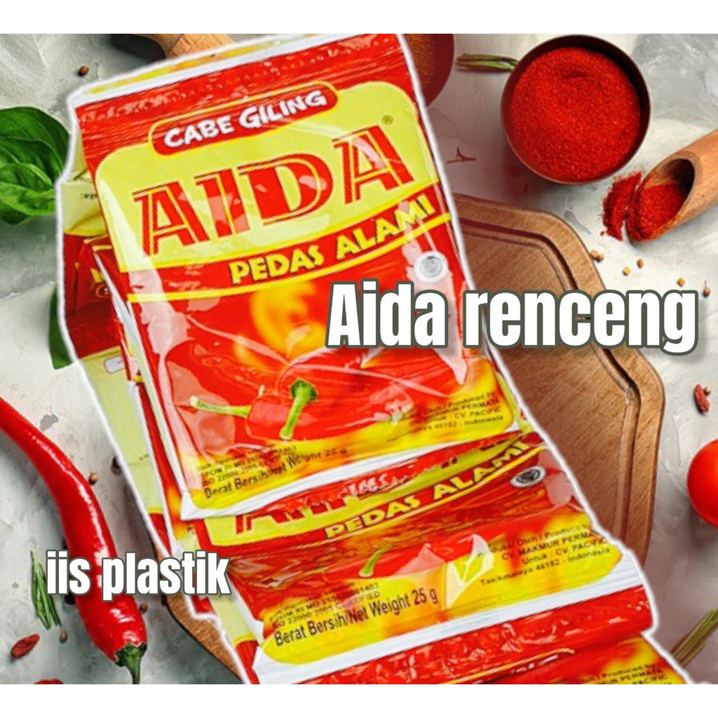 AIDA Cabe Giling Pedas Alami Bumbu Cepat Saji 25gr (renceng) dan 250 gr