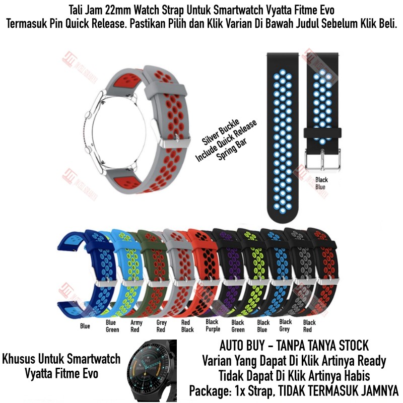 NSB Tali Jam Tangan 22mm Watch Strap Vyatta Fitme Evo - Rubber Sporty Silikon