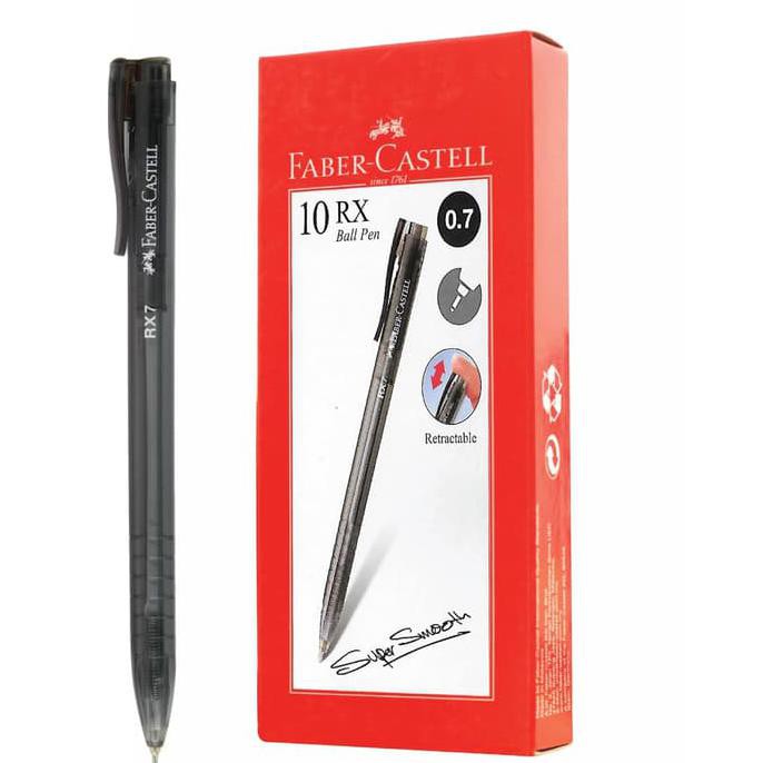 

Pulpen / Ballpoint Faber-Castell RX 0.7 mm tinta hitam-Box isi 10 pcs BERKUALITAS
