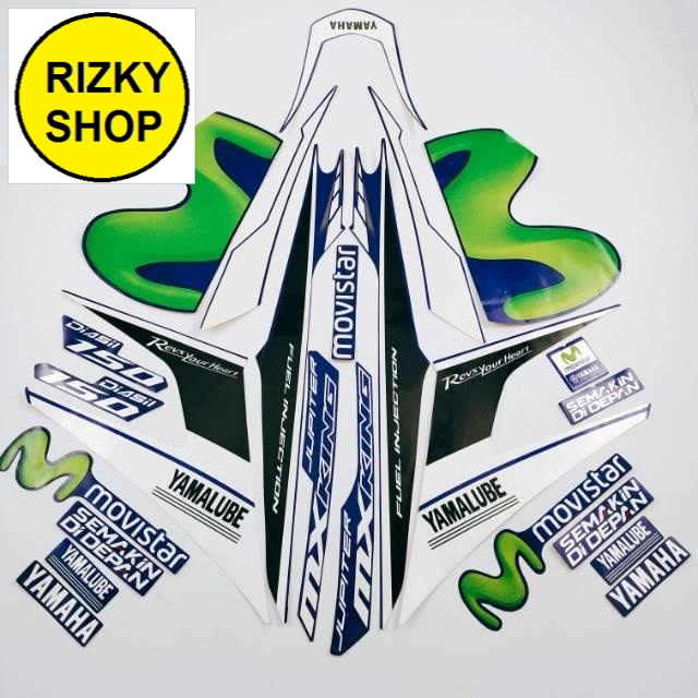 stiker striping motor yamaha mx king 150 2015 movistar