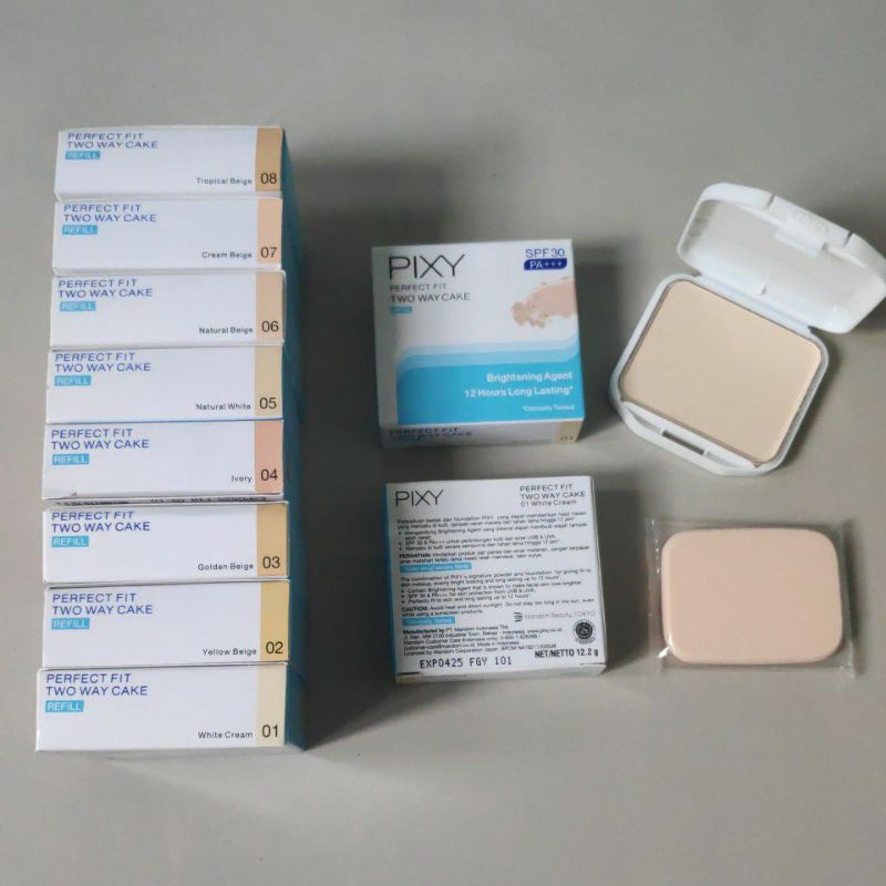 Pixy compact two way cake KEMASAN BARU Refill Original Ori bedak padat make up wajah kecantikan White pink cream Natural uv