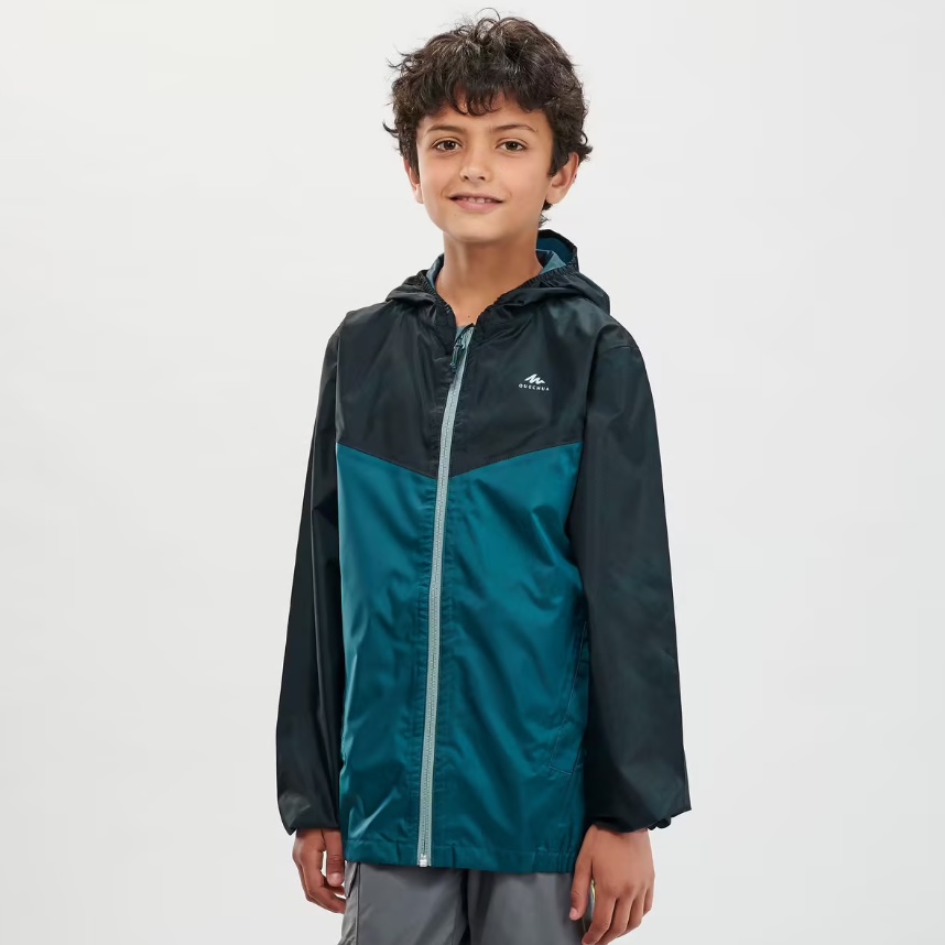 QUECHUA MH150 Jaket Hujan Anak Unisex Hiking Tahan Air