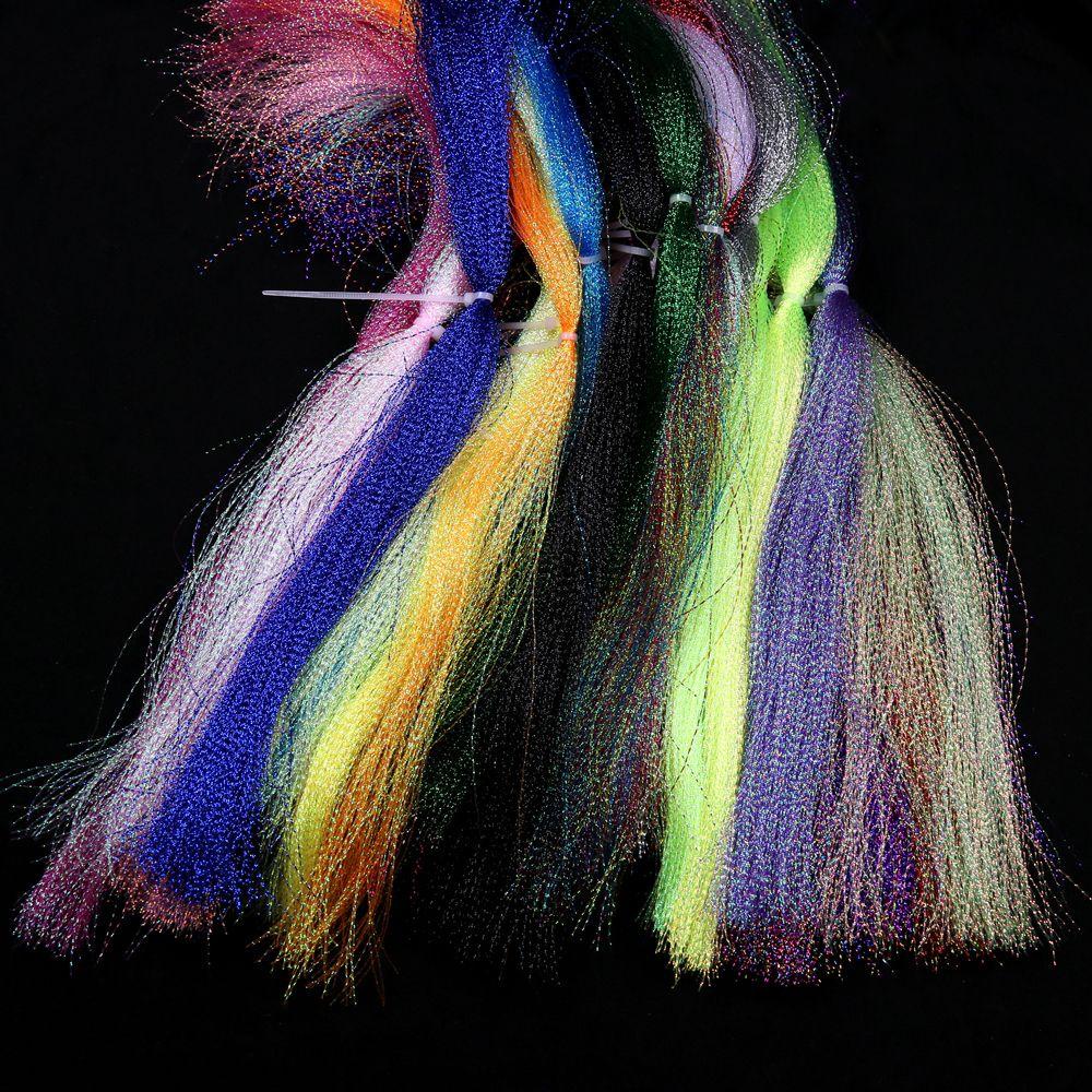 Lanfy Flash Tinsel Jig Outdoor Twisted Flys Lures Streamer Trout Hologram Untuk Mengikat Jig Hook Lures