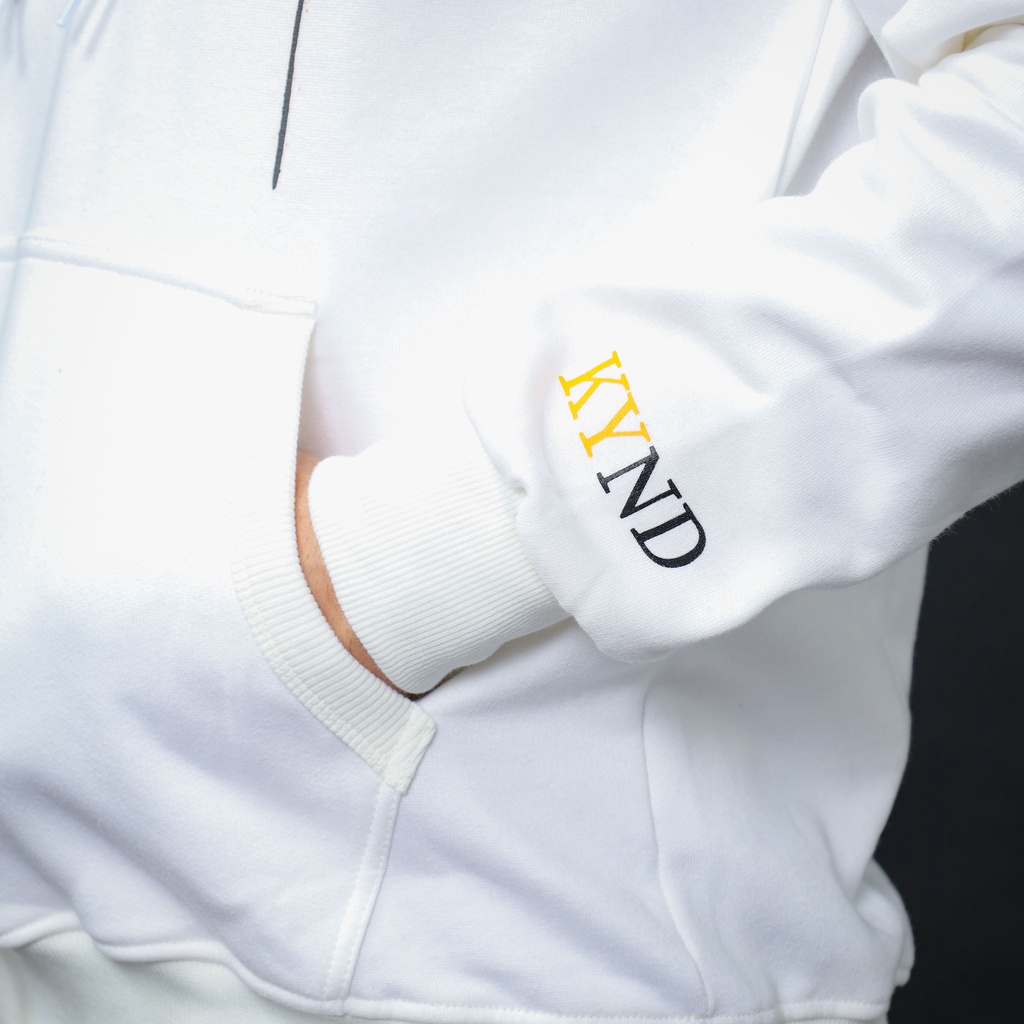 RKYND Hoodie Irena White - Sweater dengan penutup kepala Irena Putih