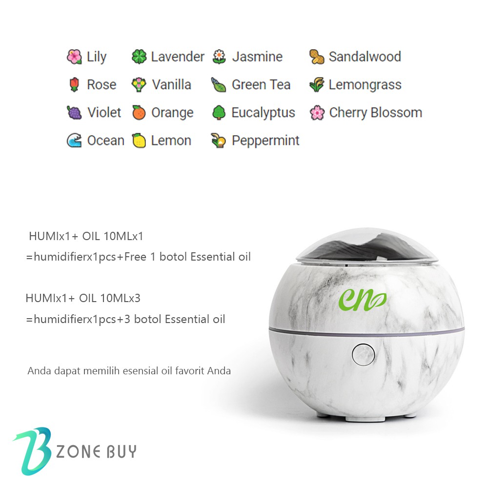 100% ORI Aromaterapi Difuser 150ML Aromaterapi Difuser Dengan(Berisi Free Essential oil)-Marble