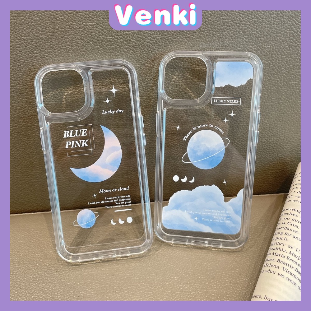 iPhone Case Clear Case Soft Thick TPU Shockproof HD Super Transparent Protection Camera Plating Button Planet Moon For iPhone 13 Pro Max iPhone 12 Pro Max iPhone 11 iPhone 7 Plus