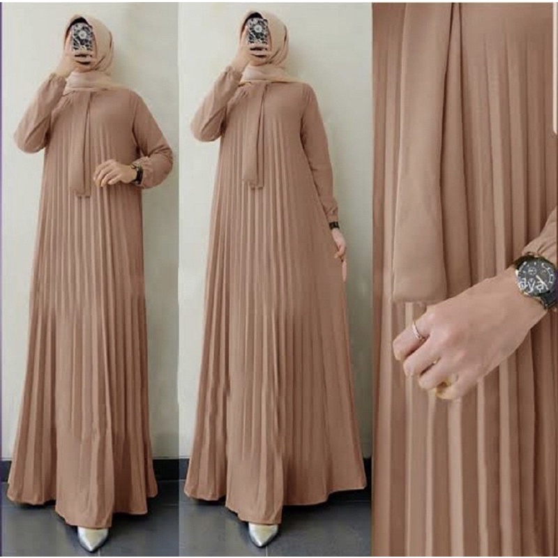 Bisa COD/Gamis Plisket Jumbo/Gamis Plisket model payung