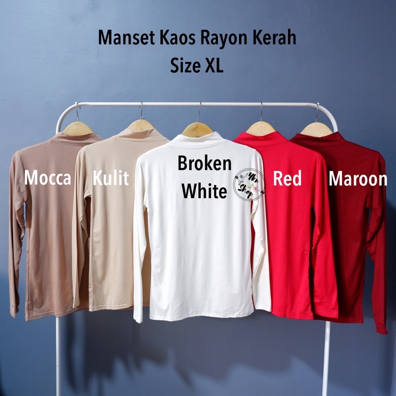 Manset Kaos Wanita Bahan Rayon Kerah size XL LD 86cm-95cm