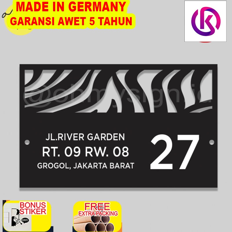 

Promo Custom Nomor Rumah UV Print Laser Cut Plat Nomor Rumah Modern Zebra
