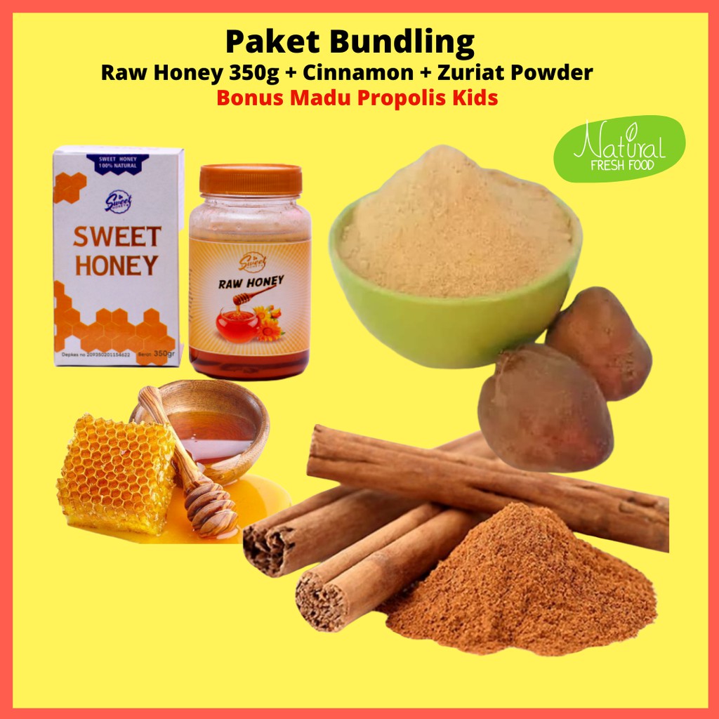 Paket Jsr Hemat Madu Murni Asli Madu Kesehatan Bubuk Buah Zuriat Kayu Manis Batang Cinnamon Indonesia