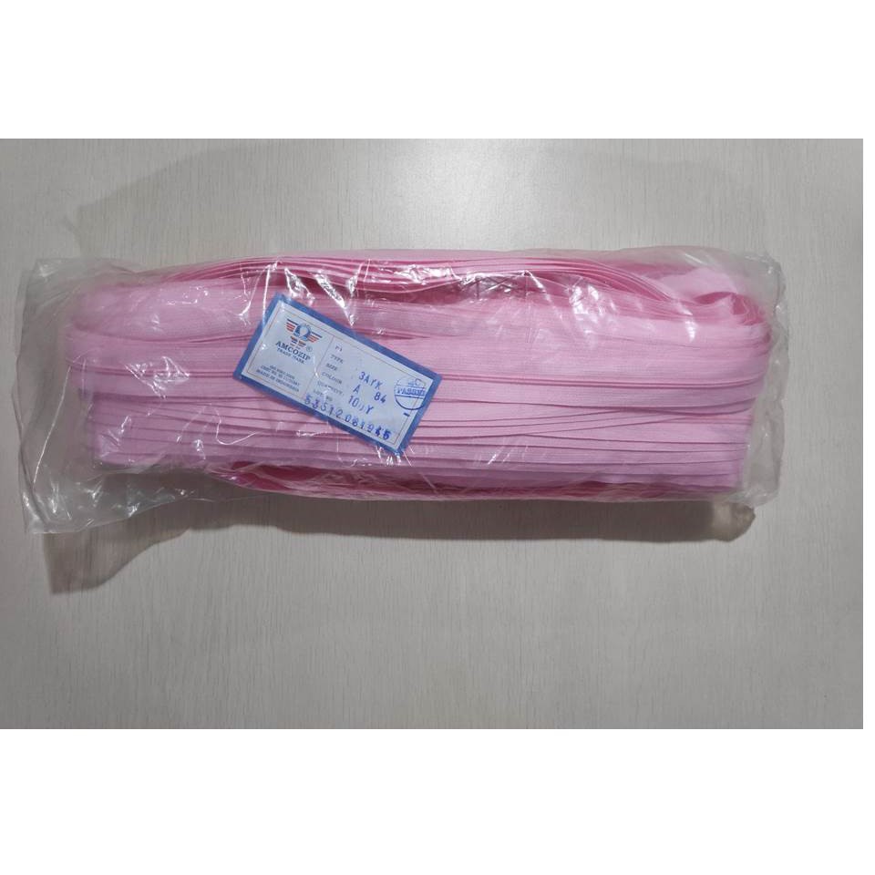 Daun resleting tas no. 3 / roll - Pink / dadu - AMCO