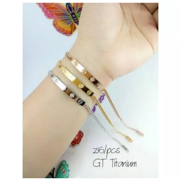 Gelang Rantai/Gelang bangle bangkok Wanita/GELANG SERUT WANITA Anti Luntur Fashion Aksesoris Wanita Gelang Tangan Lapis Emas 24K Anti Karat